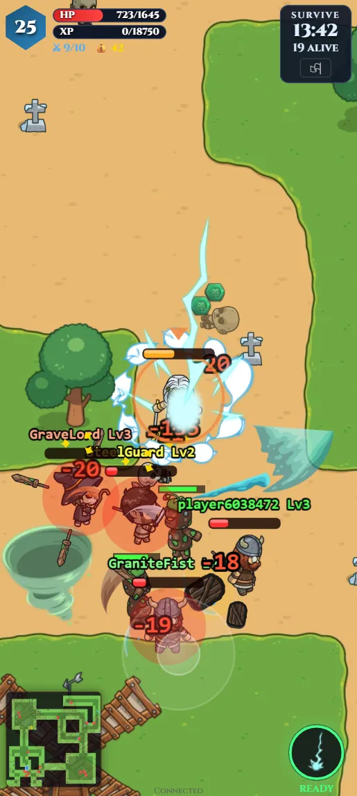 HeroBond — early-game forest skirmish